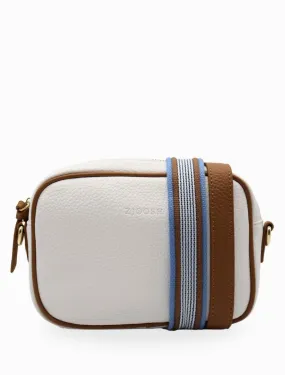 Ruby Sports Cross Body Bag Dual Tone White Tan