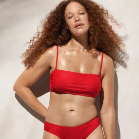 Ruched bandeau bikini top