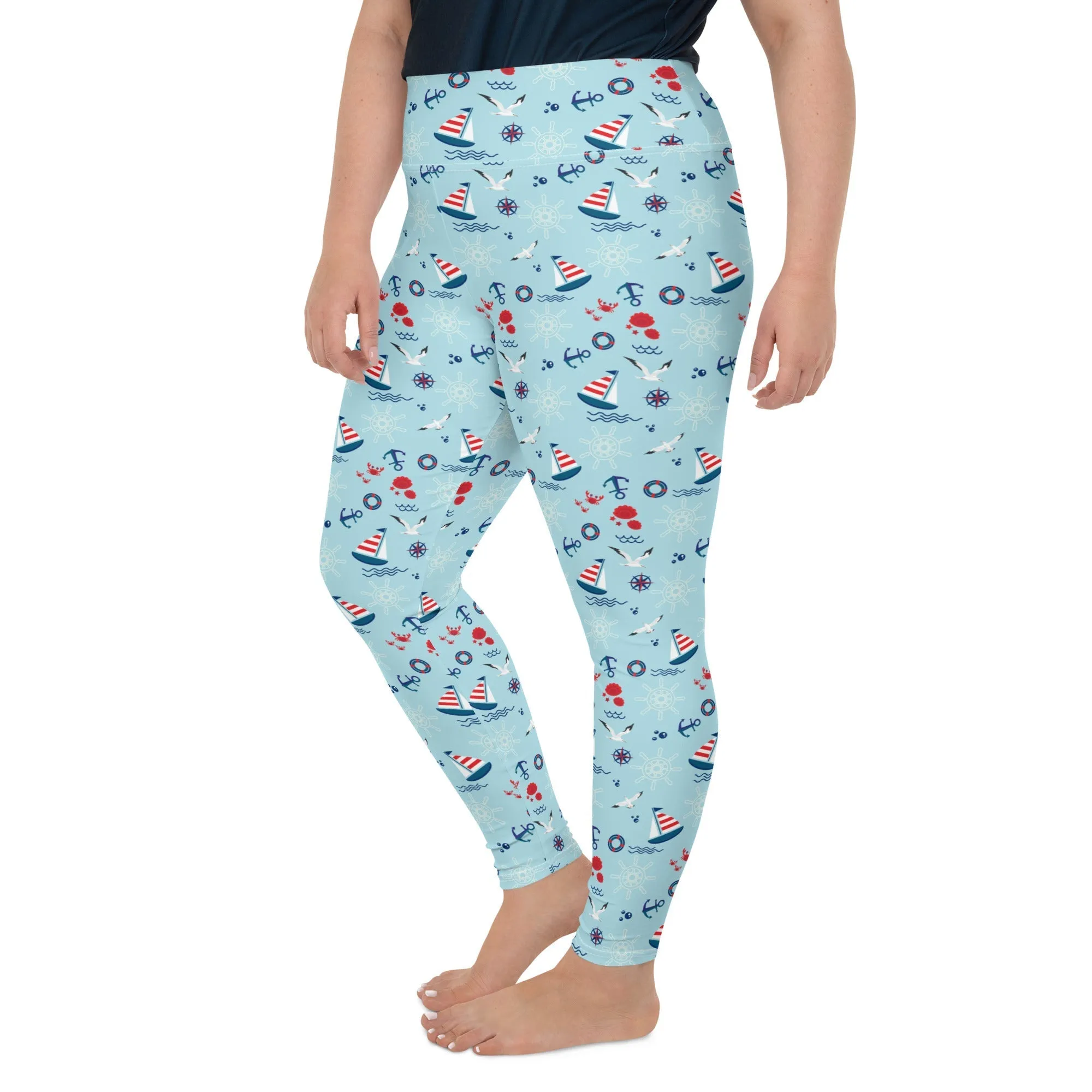 Sailing Boats Plus Size Leggings