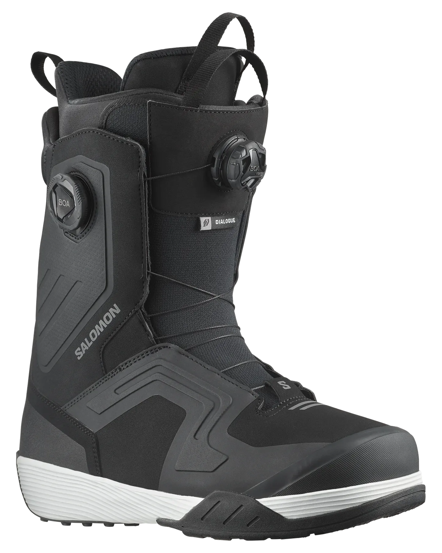 Salomon Dialogue Dual Boa Snowboard Boots - Black / Black / White - 20