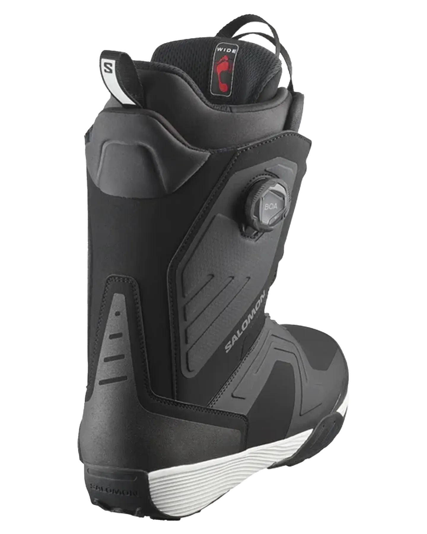 Salomon Dialogue Dual Boa Wide Snowboard Boots - Black / Black / White - 2024 | Shop Snowboard Boots at Trojan Wake Ski Snow &am