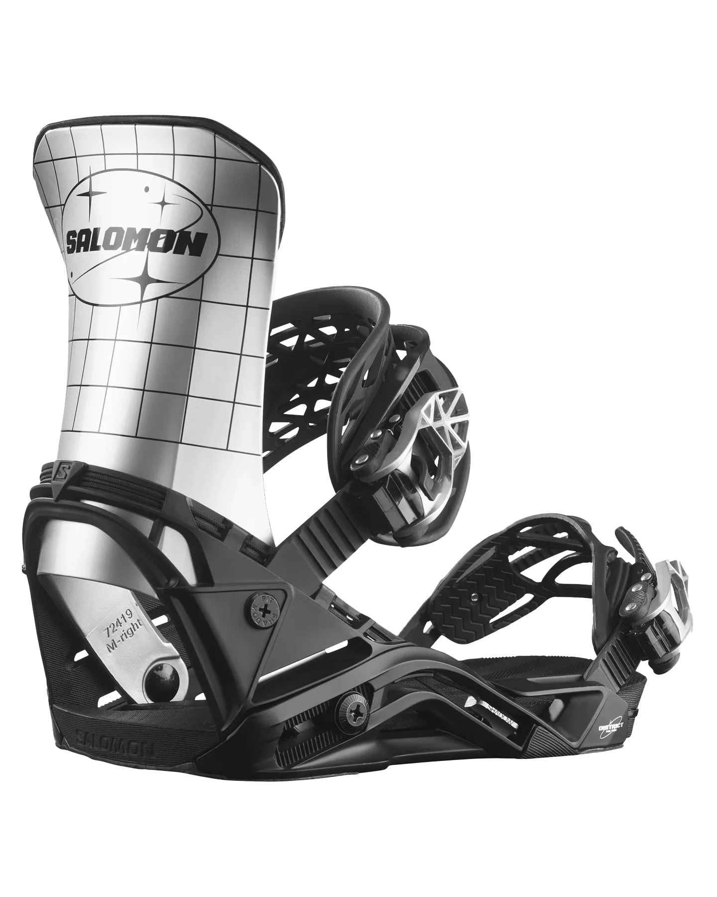 Salomon District Pro Team Snowboard Bindings - Chrome - 2024 | Shop Snowboard Bindings at Trojan Wake Ski Snow & Snow Skiers