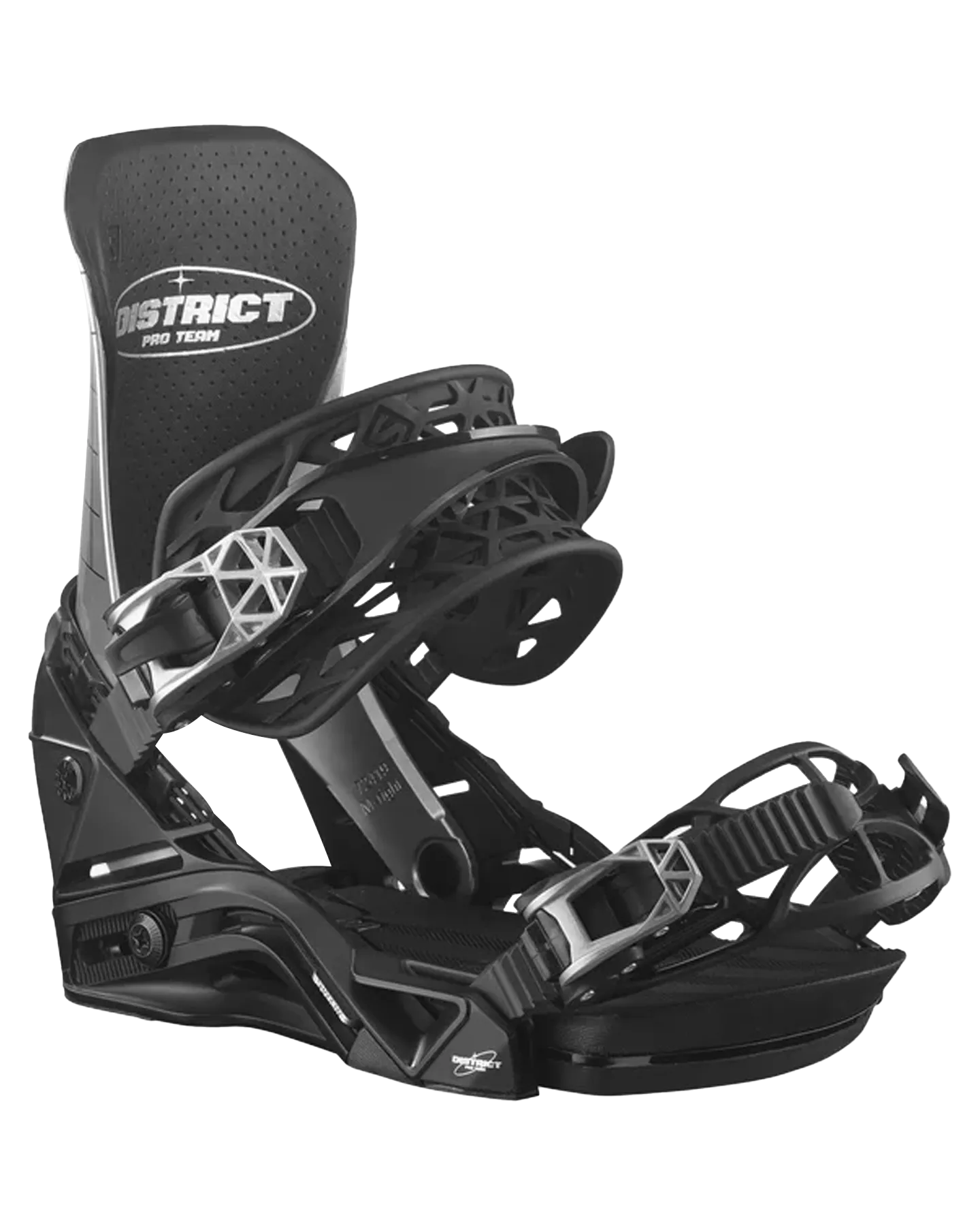 Salomon District Pro Team Snowboard Bindings - Chrome - 2024 | Shop Snowboard Bindings at Trojan Wake Ski Snow & Snow Skiers