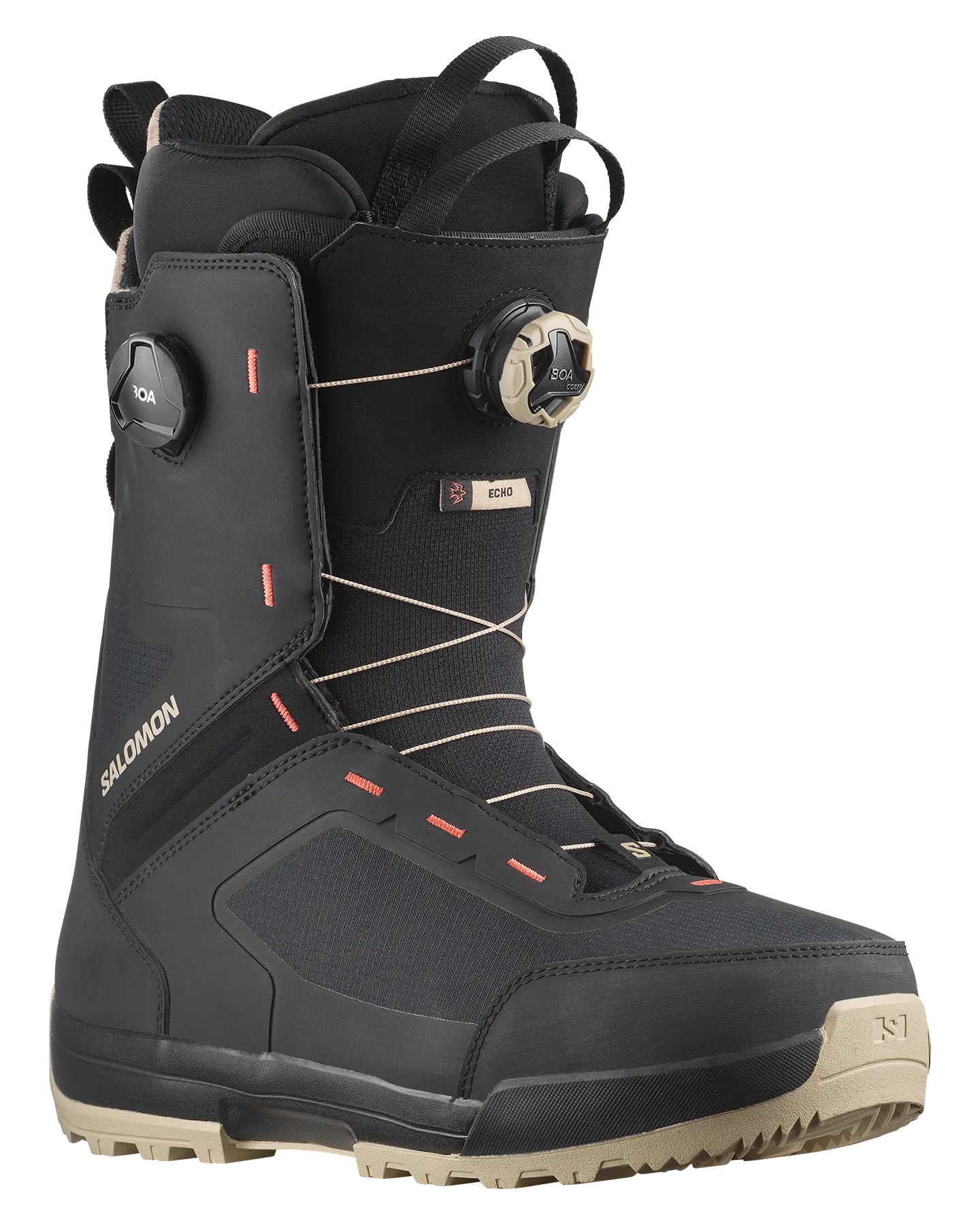 Salomon Echo Dual Boa Wide Snowboard Boot - Spray Green / Black / Hot 