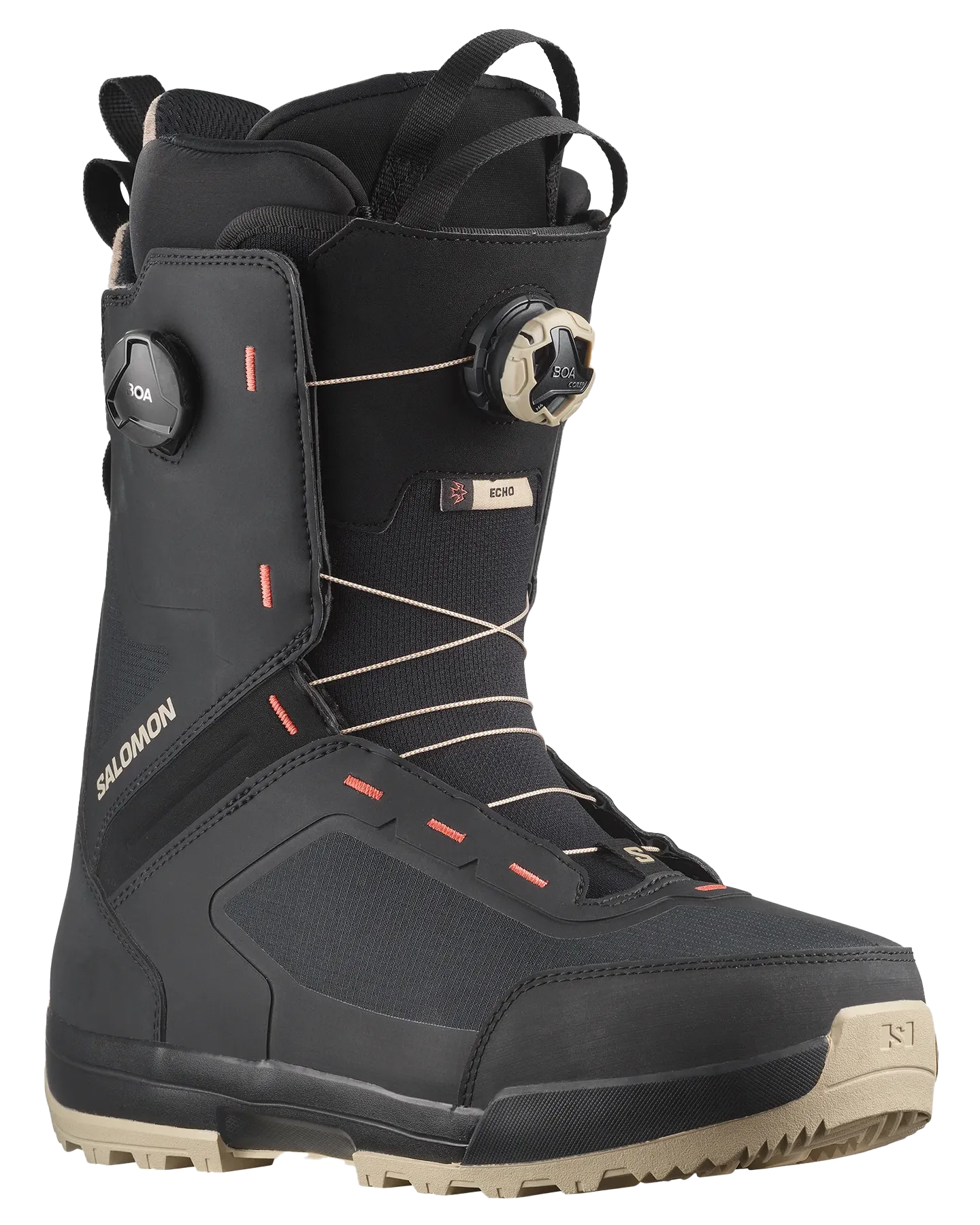 Salomon Echo Dual Boa Wide Snowboard Boots - Spray Green / Black / Hot Coral - 2024 | Shop Snowboard Boots at Trojan Wake Ski Sn