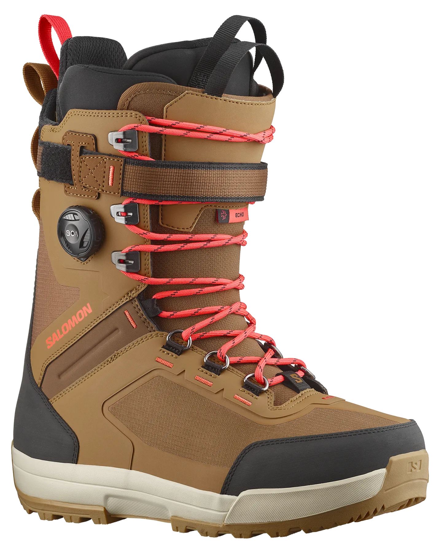 Salomon Echo Lace Sj Boa Snowboard Boots - Tobacco Brown / Black / Hot