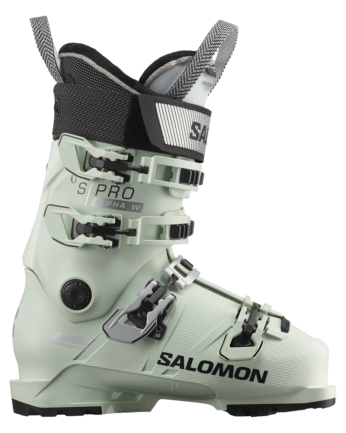 Salomon Pro Alpha 100 Women's Ski Boots - White Moss | Shop Ski Boots at Trojan Wake Ski Snow & Snow Skiers Warehouse