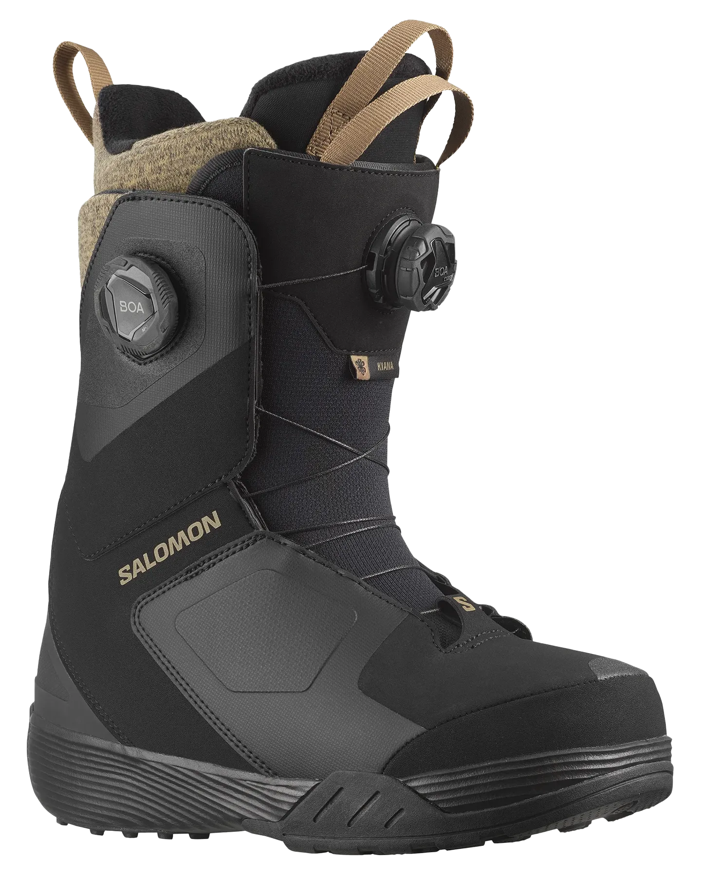 Salomon Women's Kiana Dual Boa Snowboard Boots - Black / Black / Sepia Tint - 2024 | Shop Snowboard Boots at Trojan Wake Ski