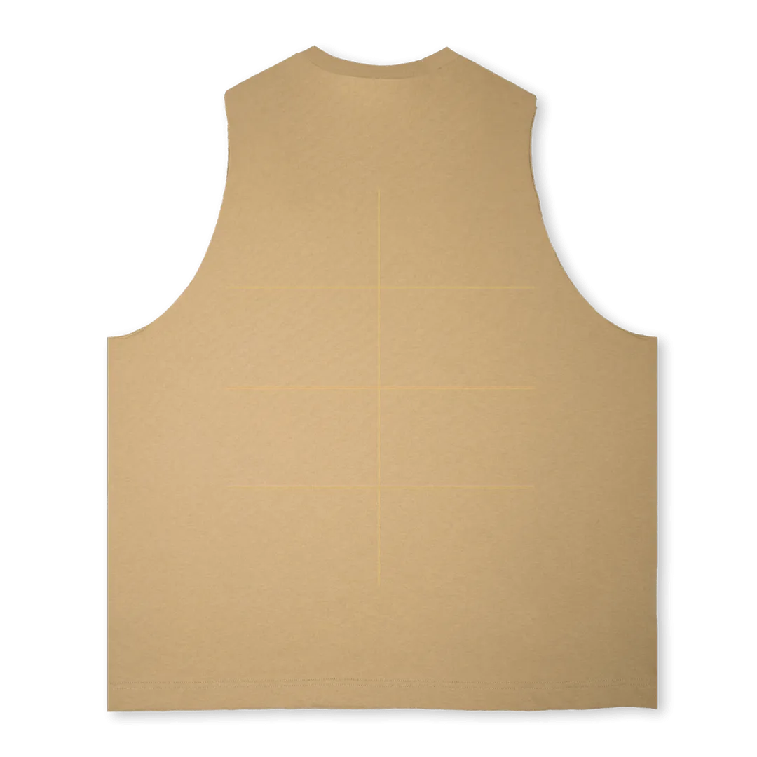 SANDTANK Light Gold Oversized Vest.