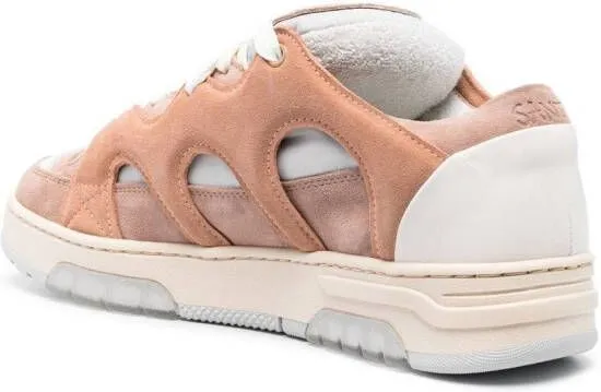 SANTHA panelled lace-up sneakers Pink