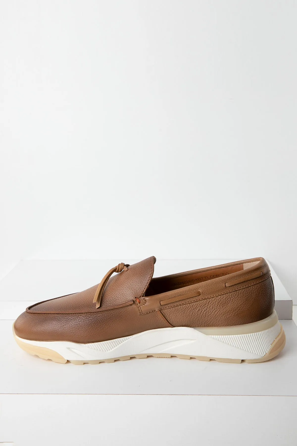 Santoni Spor Tabanl Deri Loafer Ayakkab