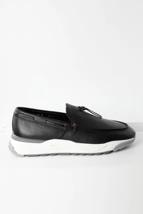 Santoni Spor Tabanl Deri Loafer Ayakkab