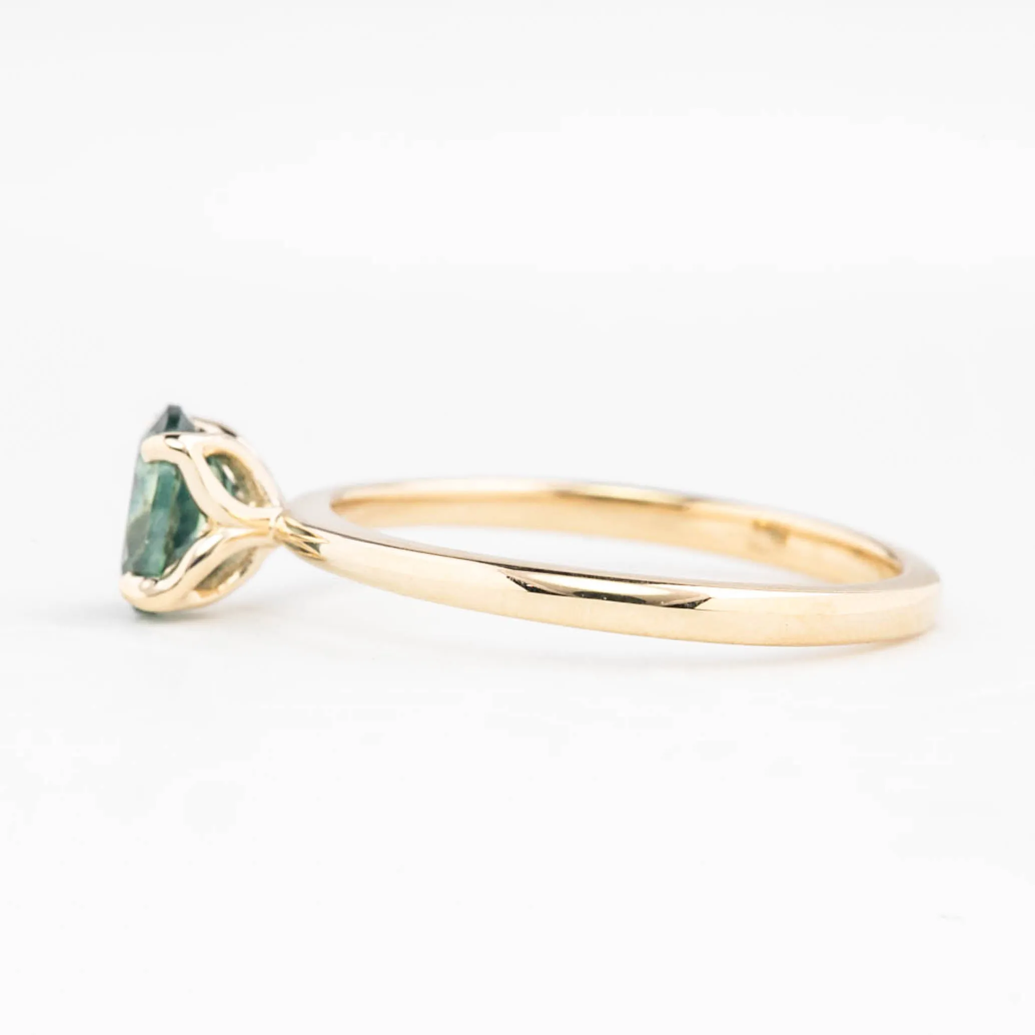 Sara Ring 0.89ct Green Montana Sapphire, 14K Yellow Gold (One of a kind)