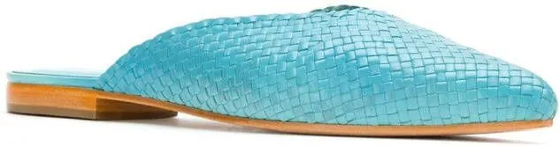 Sarah Chofakian braided leather mules Blue