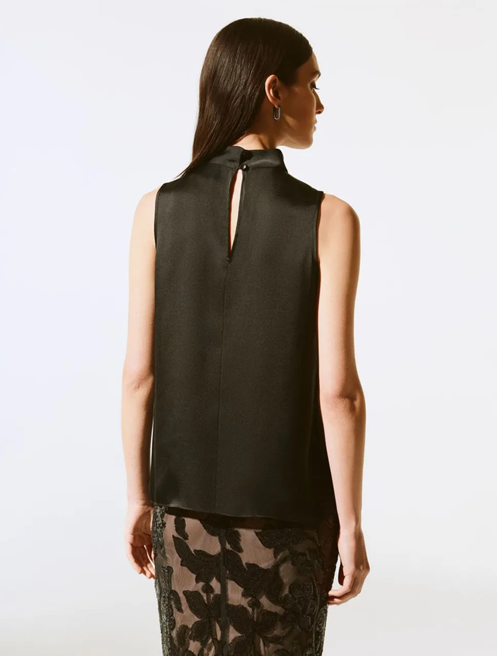 Satin Sleeveless Keyhole Top | Joseph Ribkoff