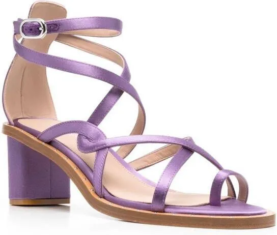 Scarosso Patty scrappy silk sandals Purple