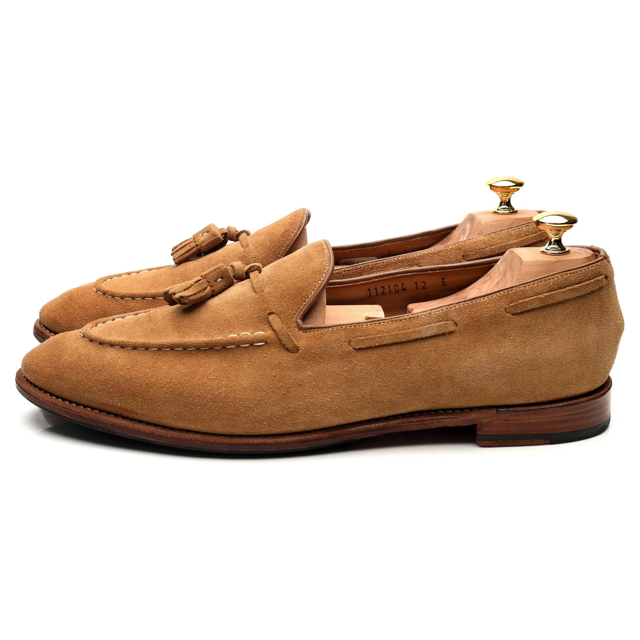 'Scottie' Sand Brown Suede Tassel Loafers UK 12 E