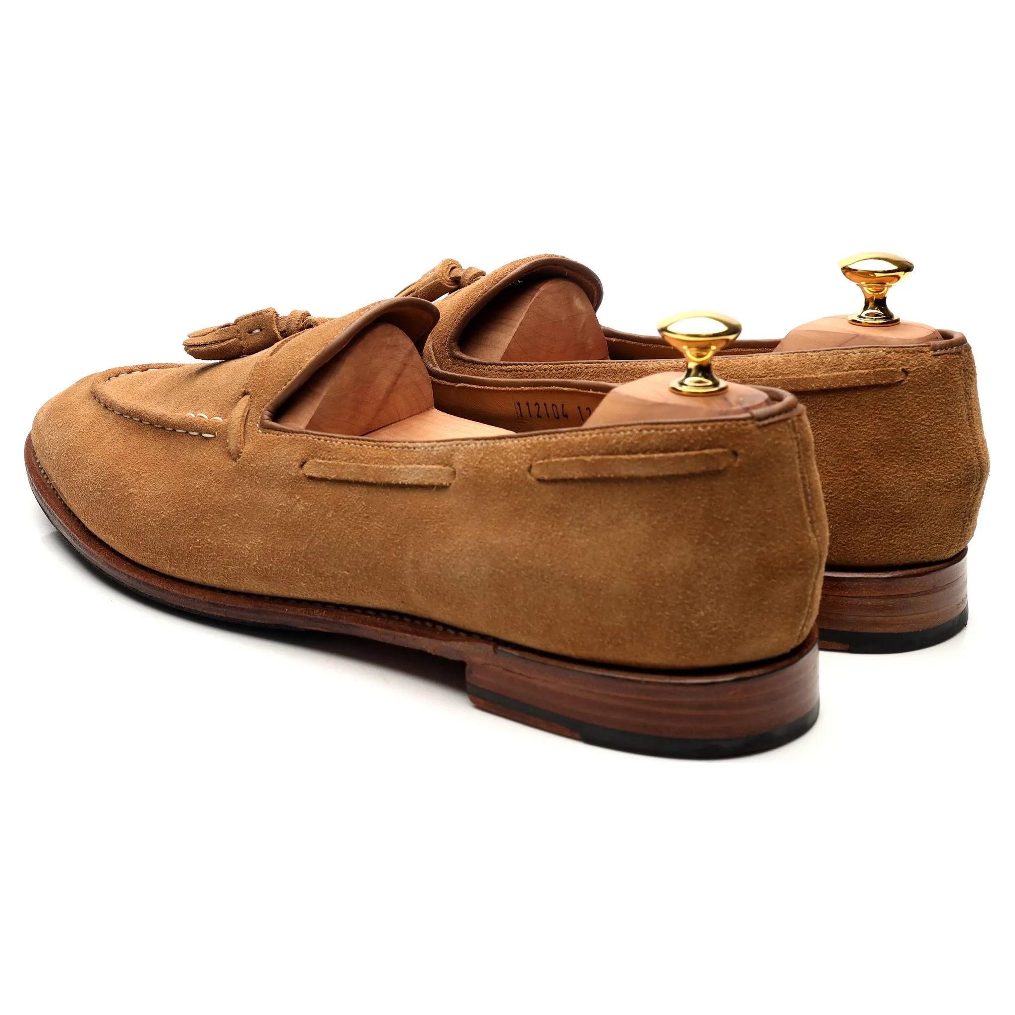 'Scottie' Sand Brown Suede Tassel Loafers UK 12 E