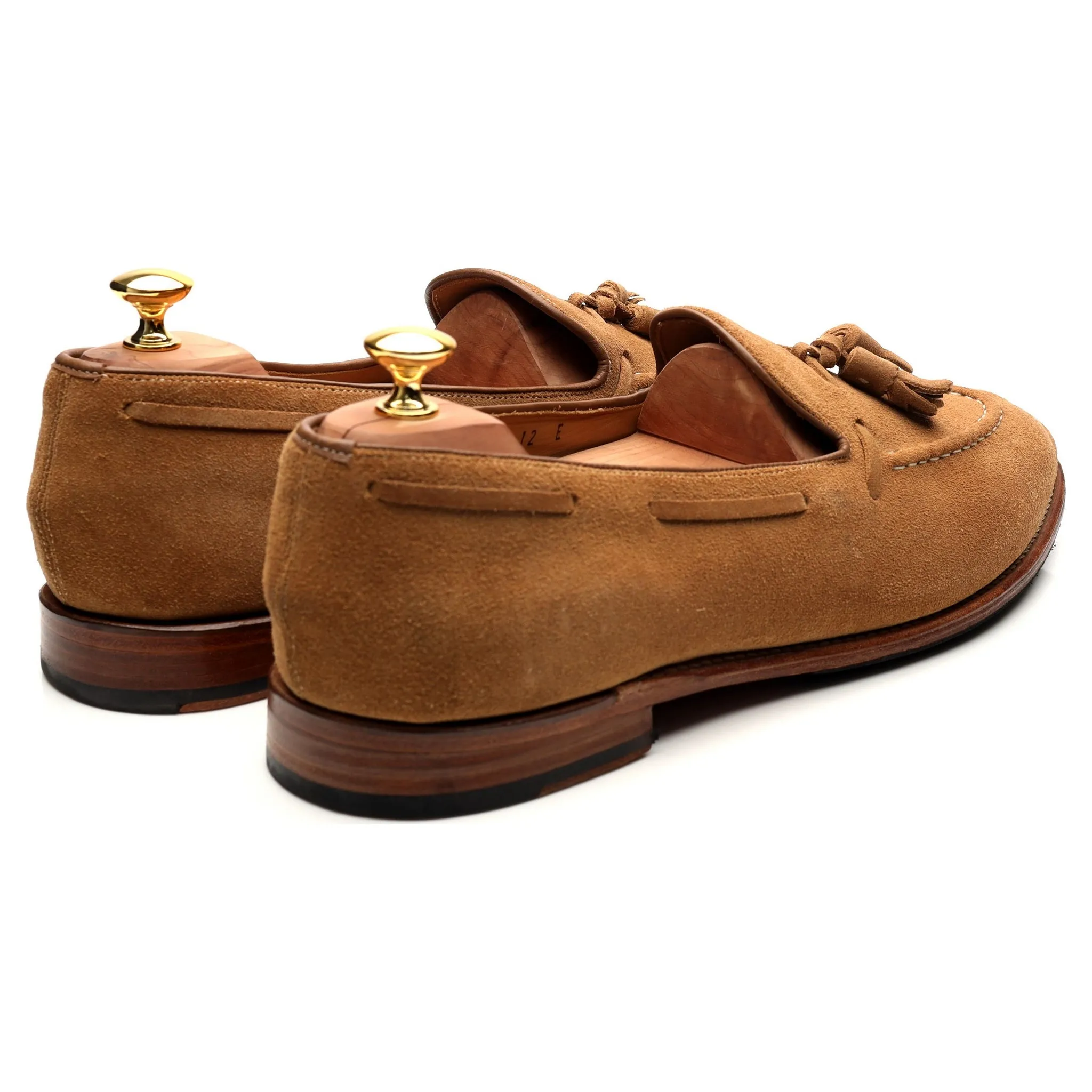 'Scottie' Sand Brown Suede Tassel Loafers UK 12 E