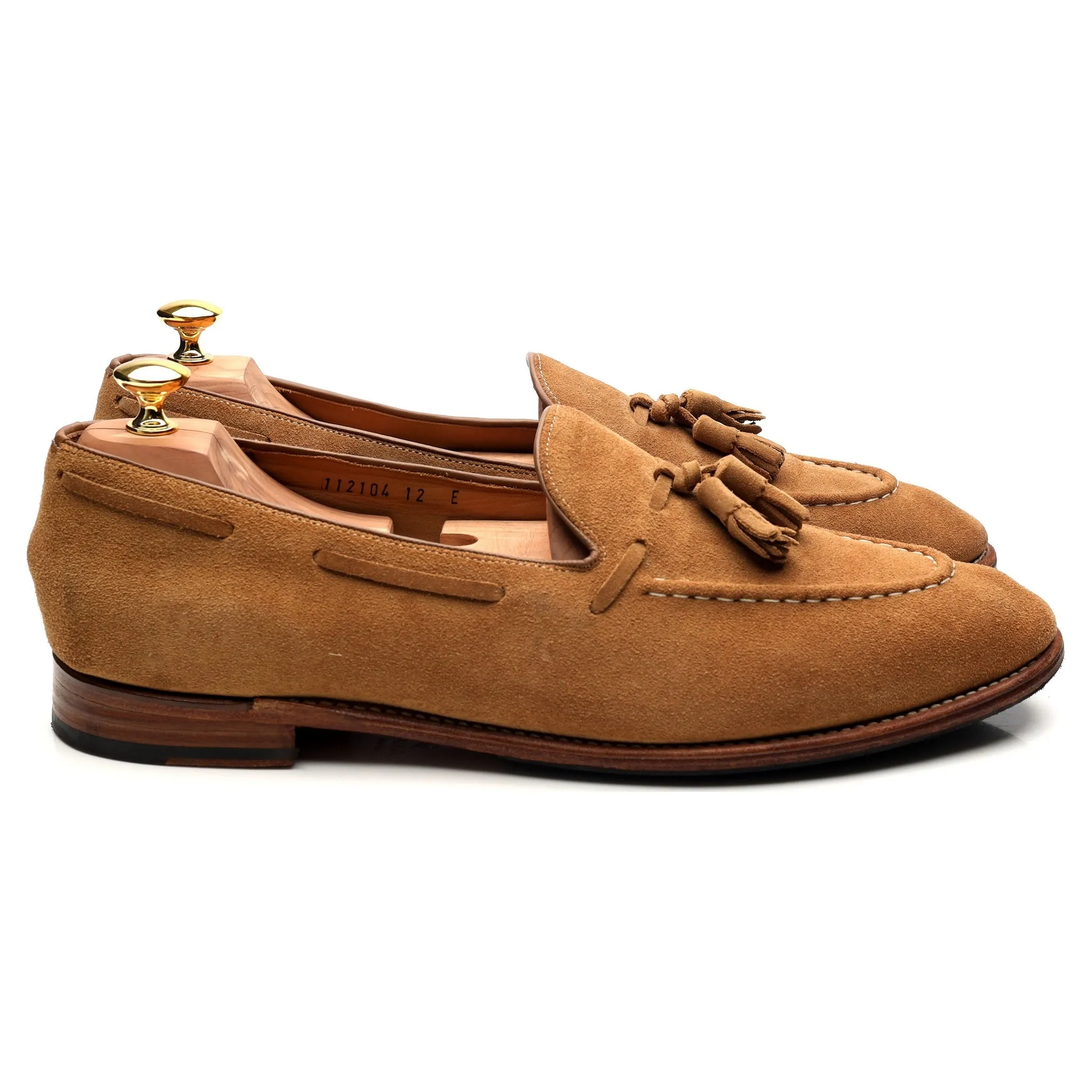 'Scottie' Sand Brown Suede Tassel Loafers UK 12 E