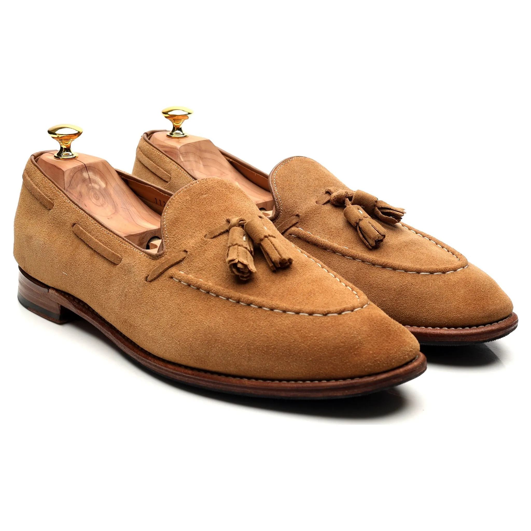 'Scottie' Sand Brown Suede Tassel Loafers UK 12 E