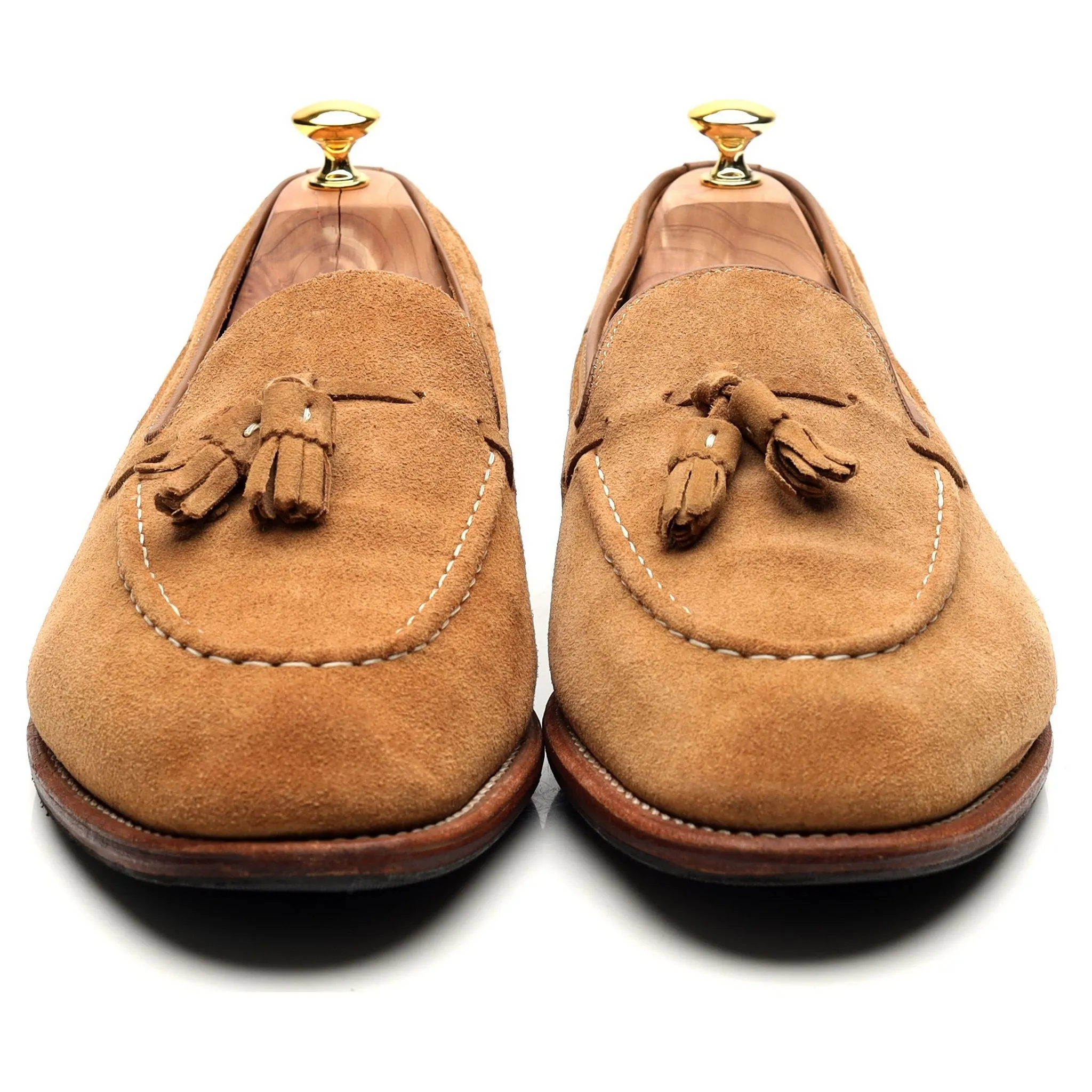 'Scottie' Sand Brown Suede Tassel Loafers UK 12 E