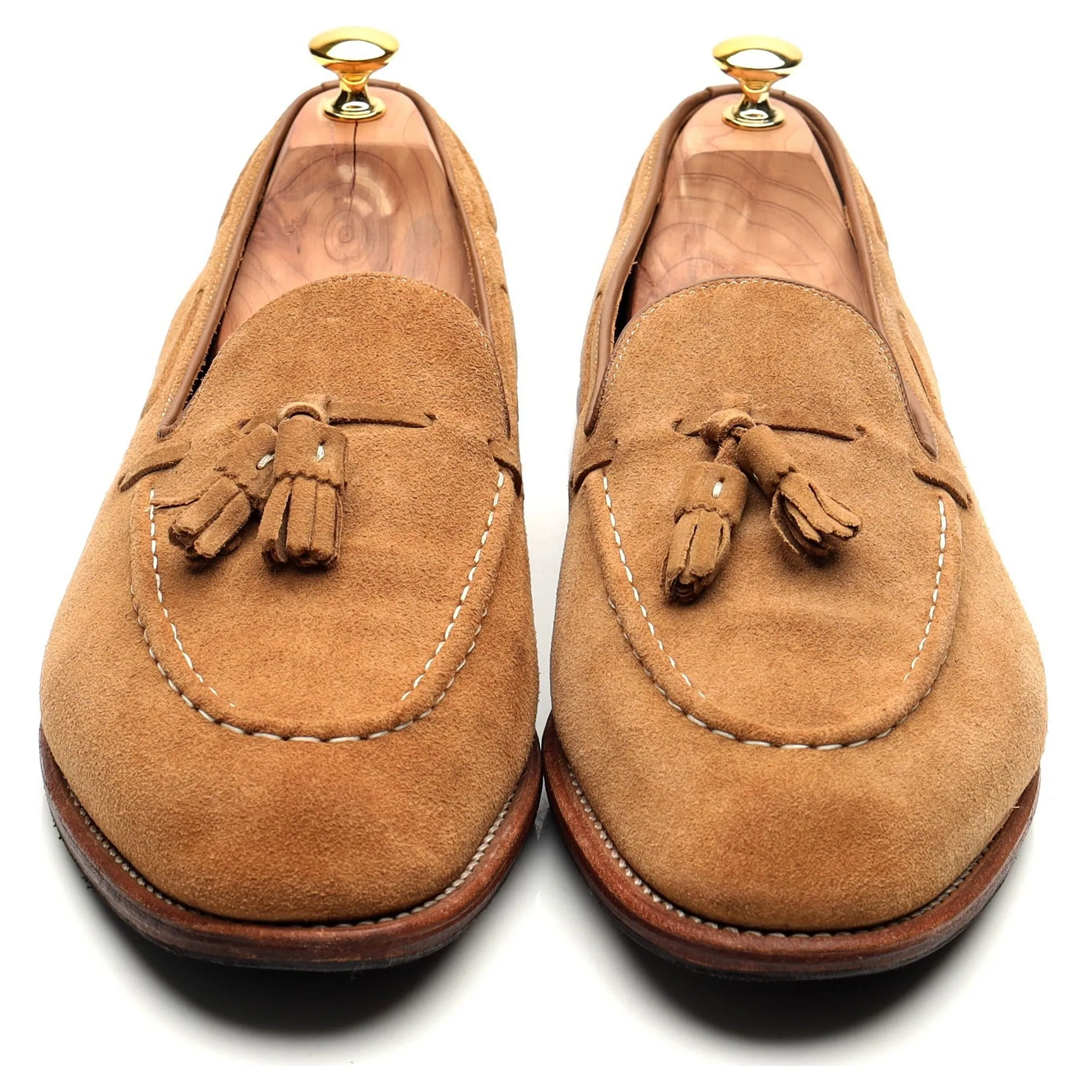 'Scottie' Sand Brown Suede Tassel Loafers UK 12 E