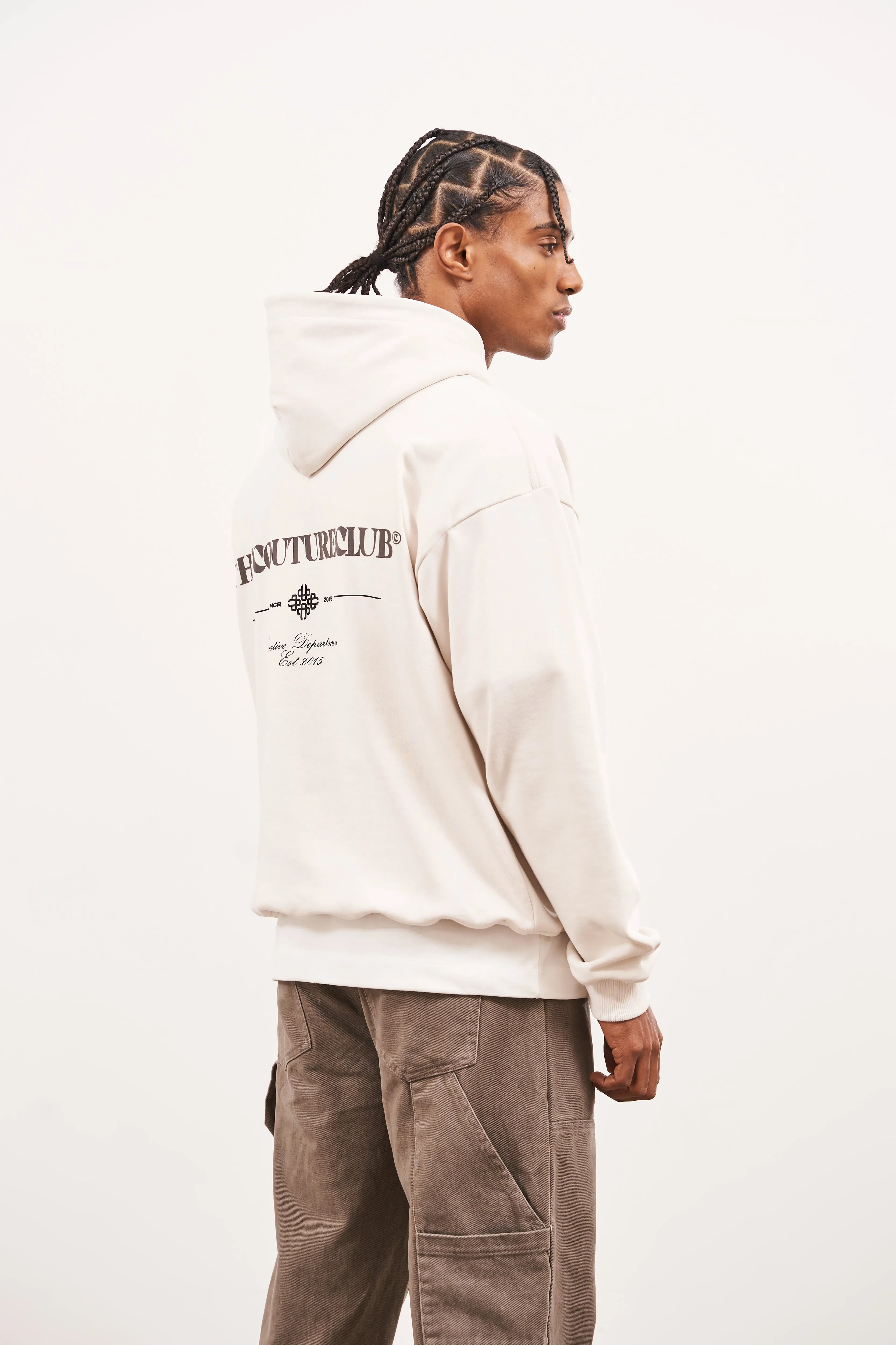 SCRIPT MULTI GRAPHIC HOODIE - OFF WHITE