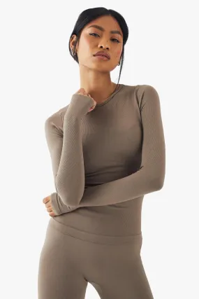 Seamless Rib Long Sleeve Top