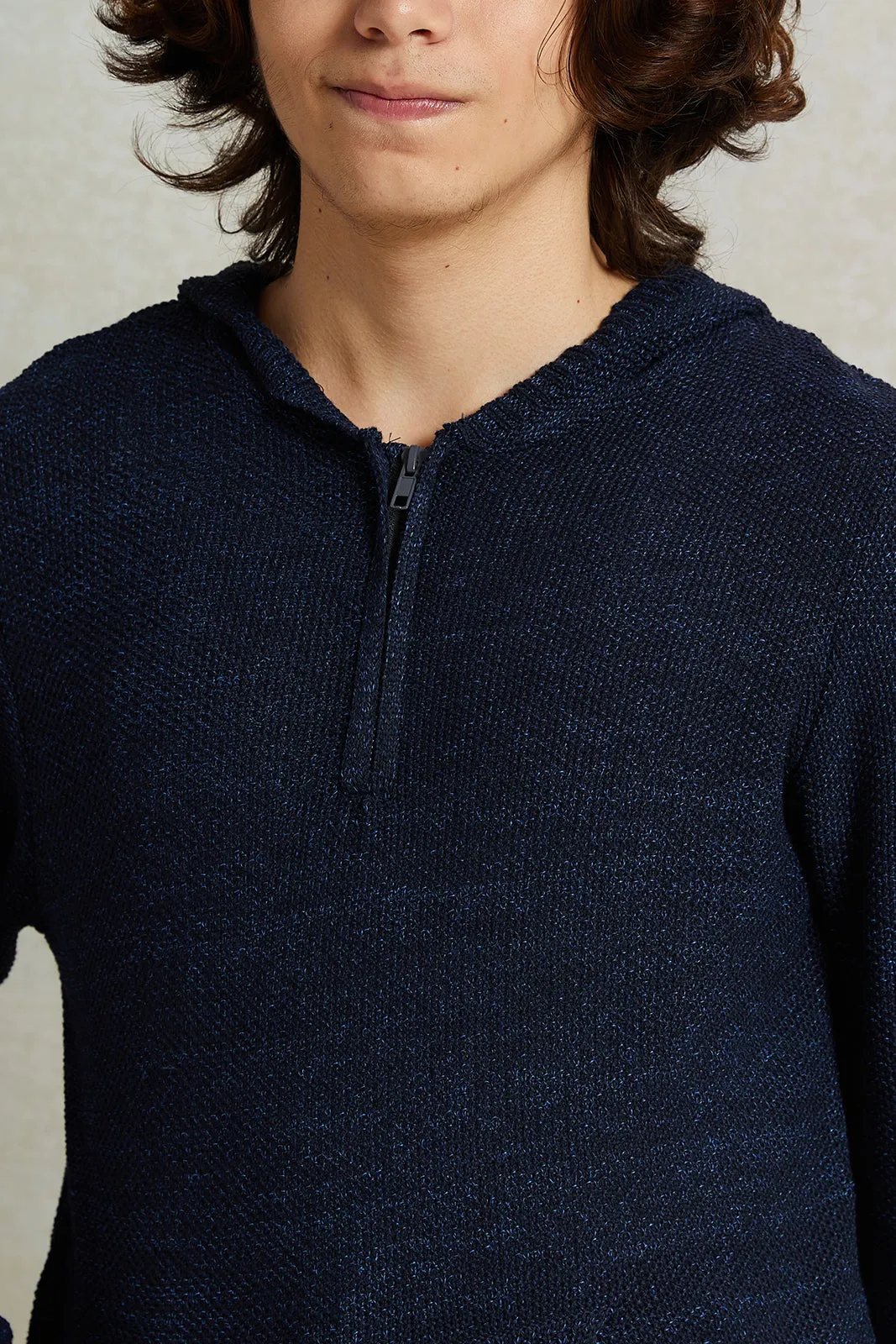 Senior Boys Navy Hooded Sweater