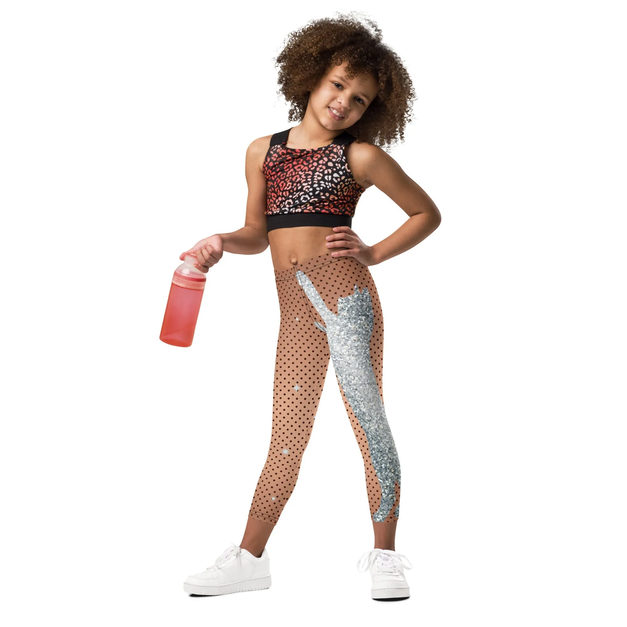 Sequin Print Mesh Kid's Leggings