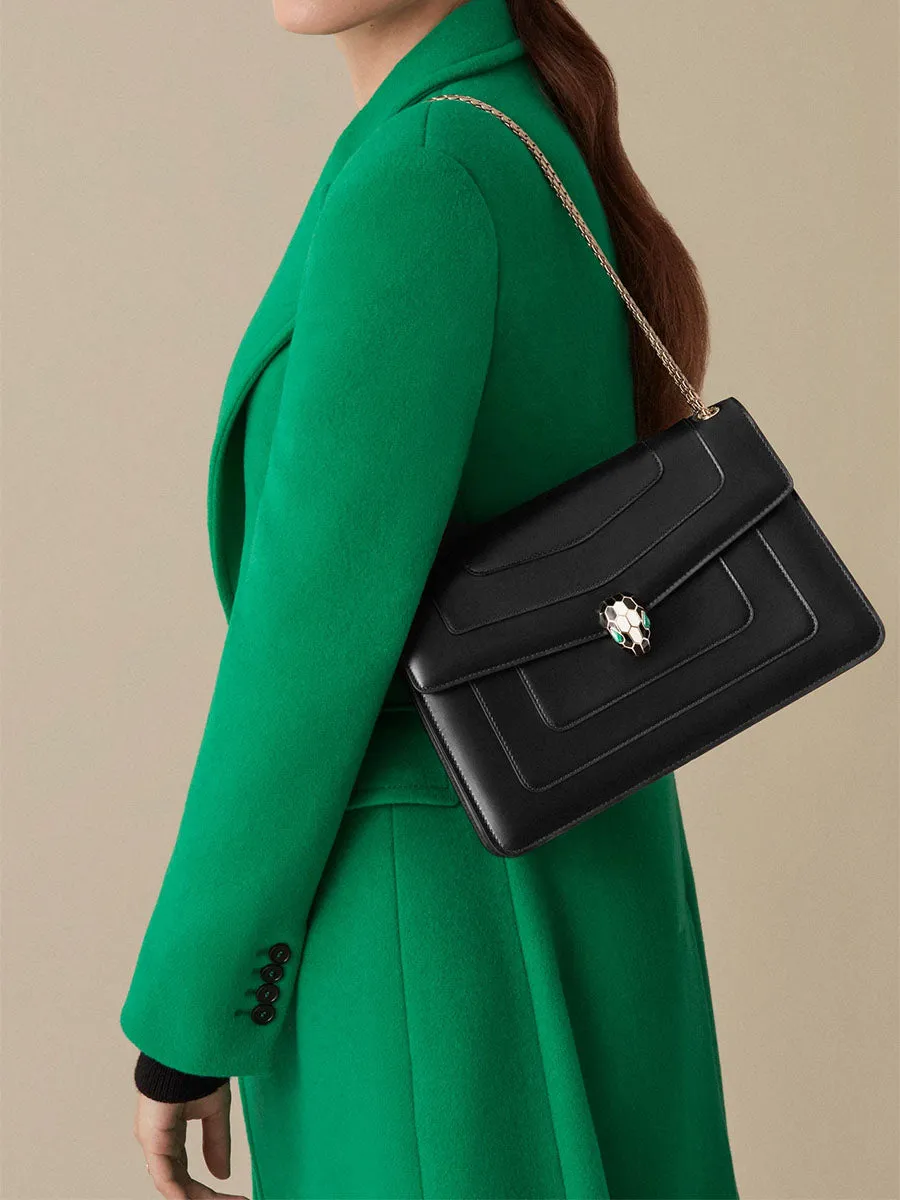 Serpenti Forever Shoulder Bag in Black