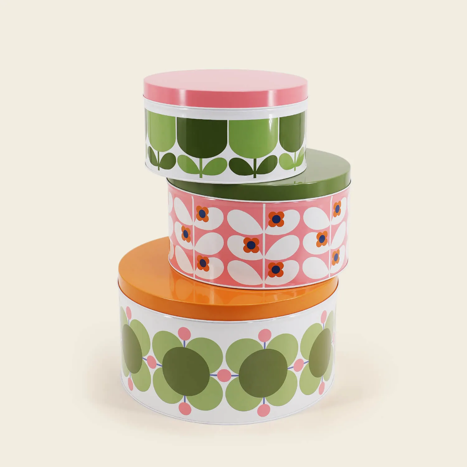 Set of 3 Nesting Cake Tins - Pink & Green