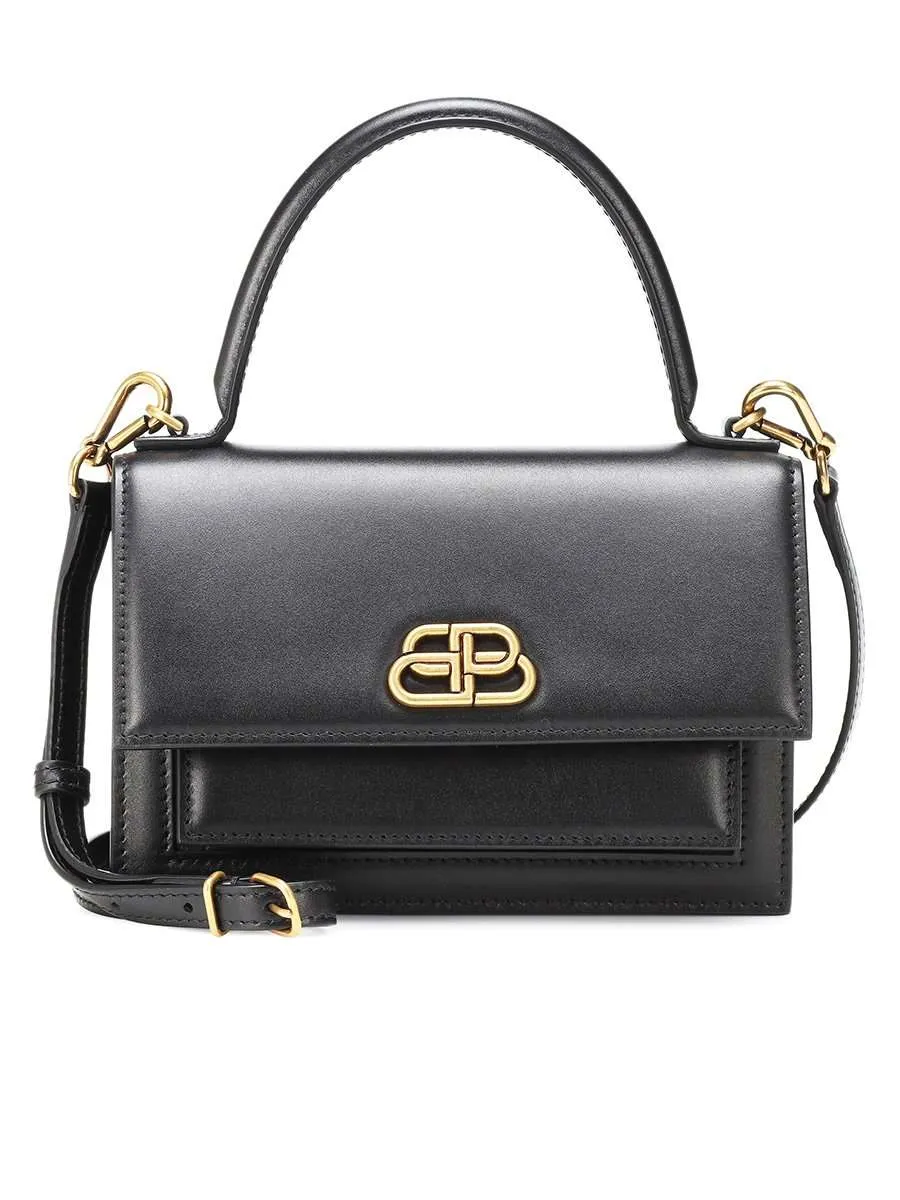 Sharp XS Black Leather Shoulder Bag