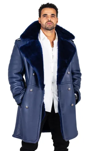 Shearling Sheepskin Button Open Trench Coat Style #5000