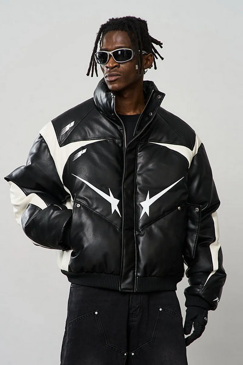 Shooting Stars Leather Down Jacket