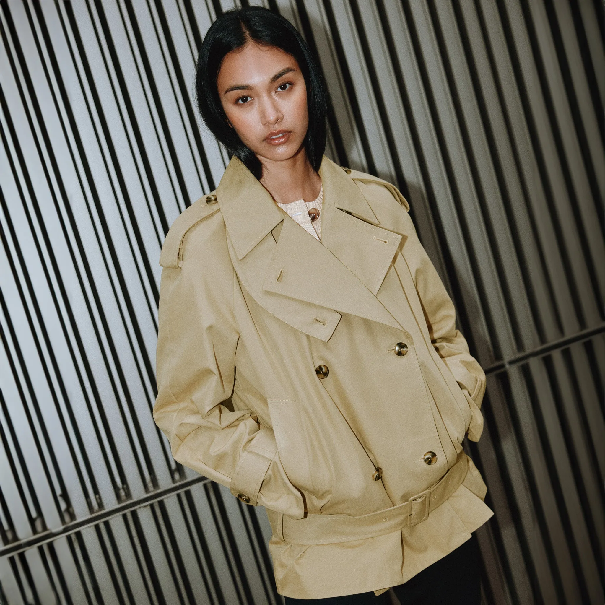 Short Belted Trench Coat