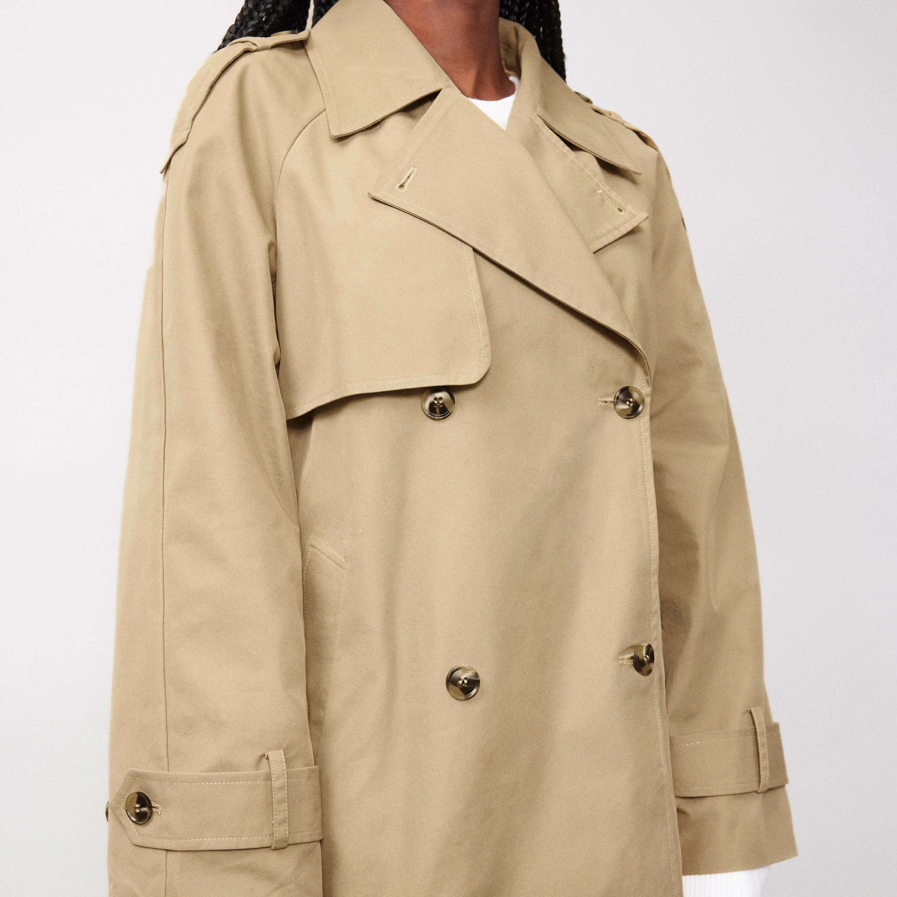 Short Double Breasted Trench Coat