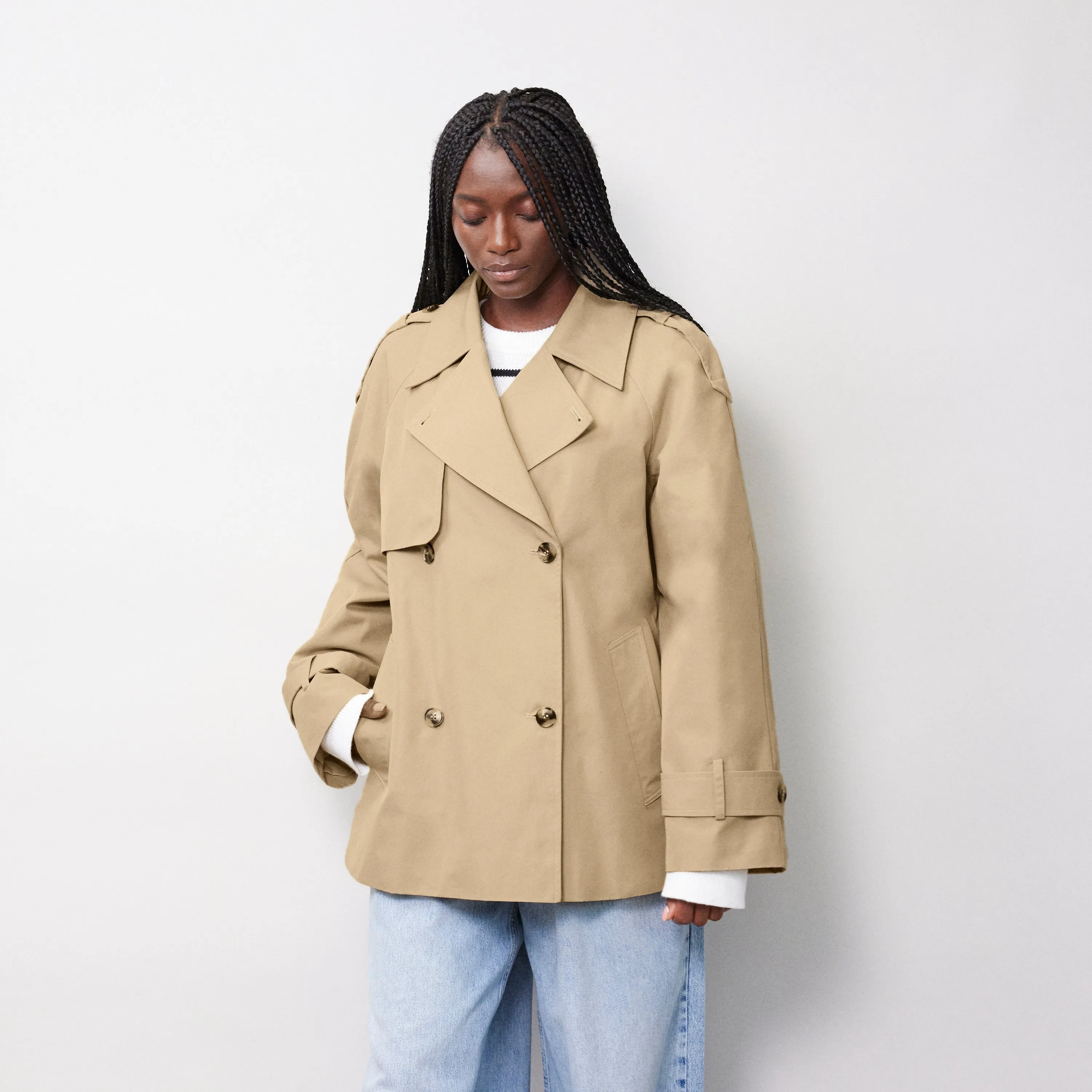 Short Double Breasted Trench Coat