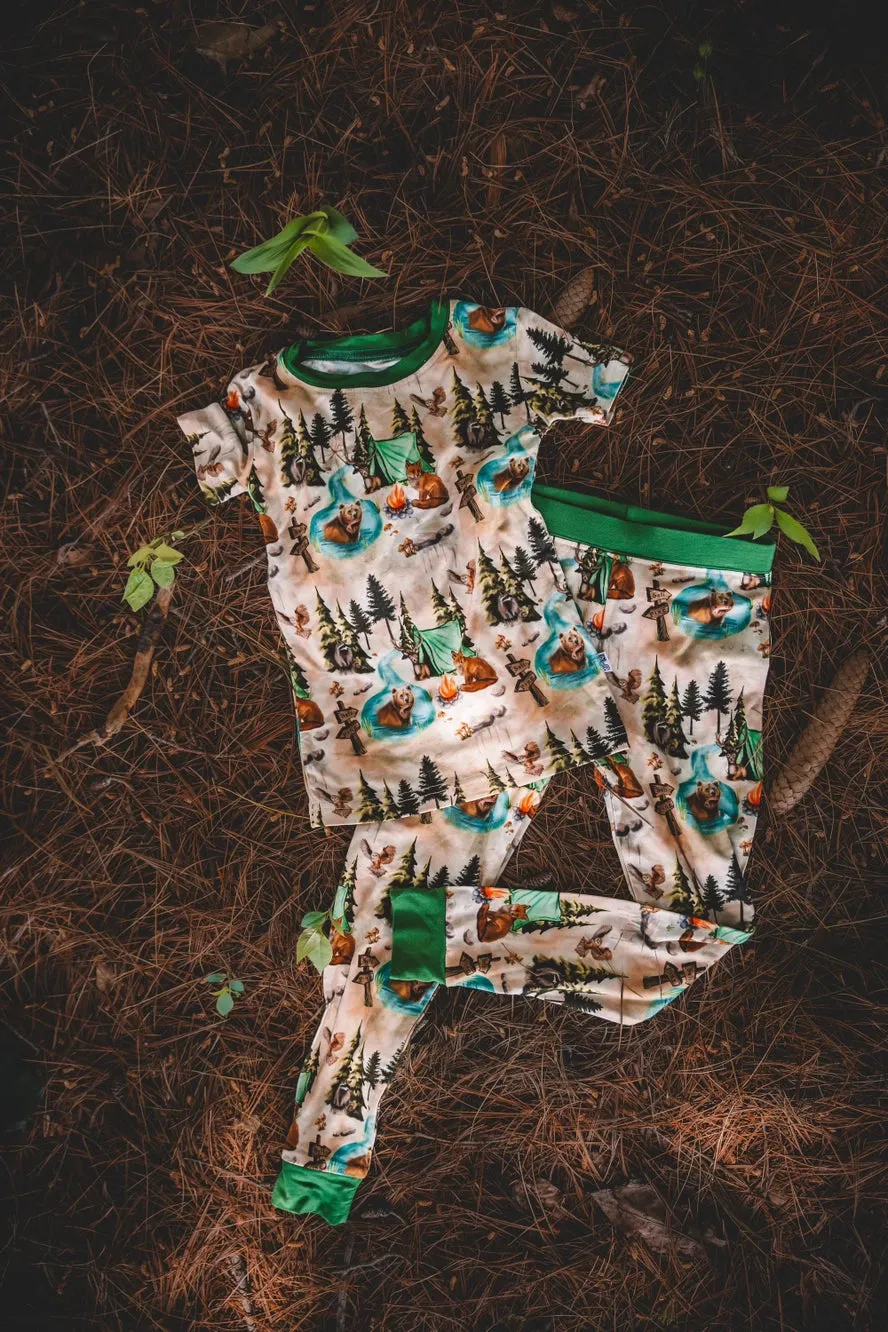 Short Sleeve 2 Piece PJ Set - Camping