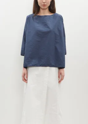 Short Tissue Cotton Tunic — Navy