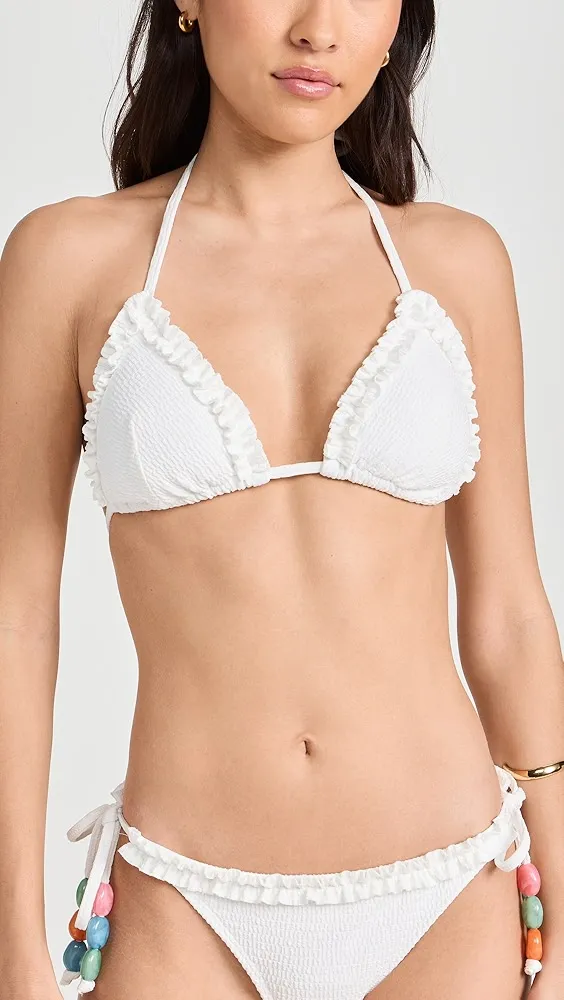 Shoshanna   Ruffle Triangle Bikini Top 