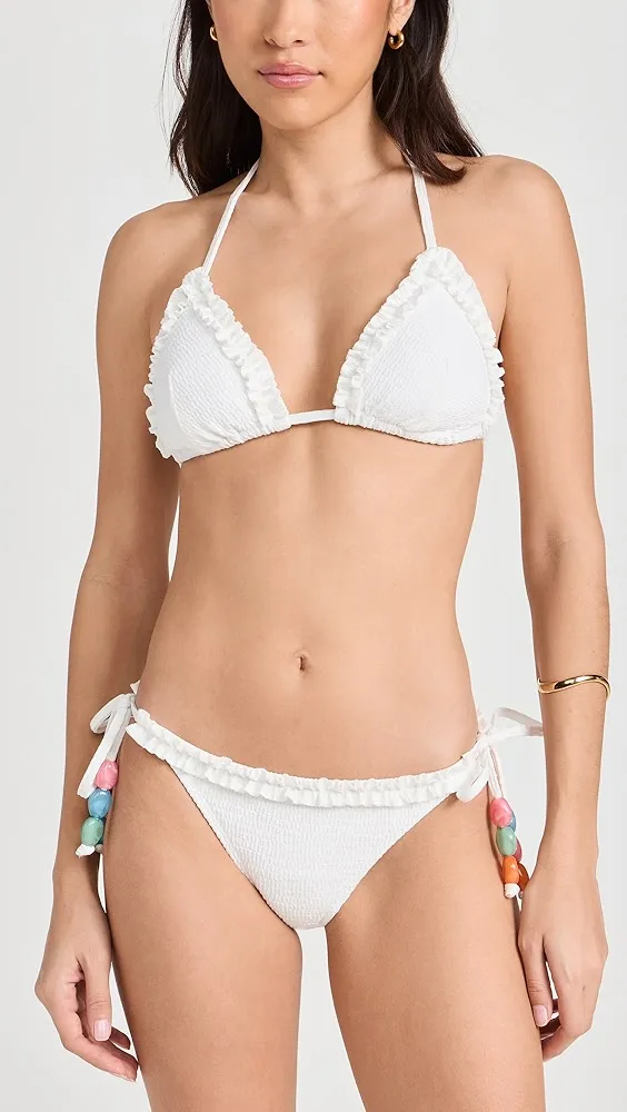 Shoshanna   Ruffle Triangle Bikini Top 