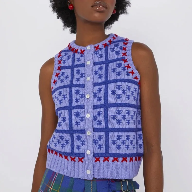 Shrimps Beckett Vest (Purple/Navy/Red)
