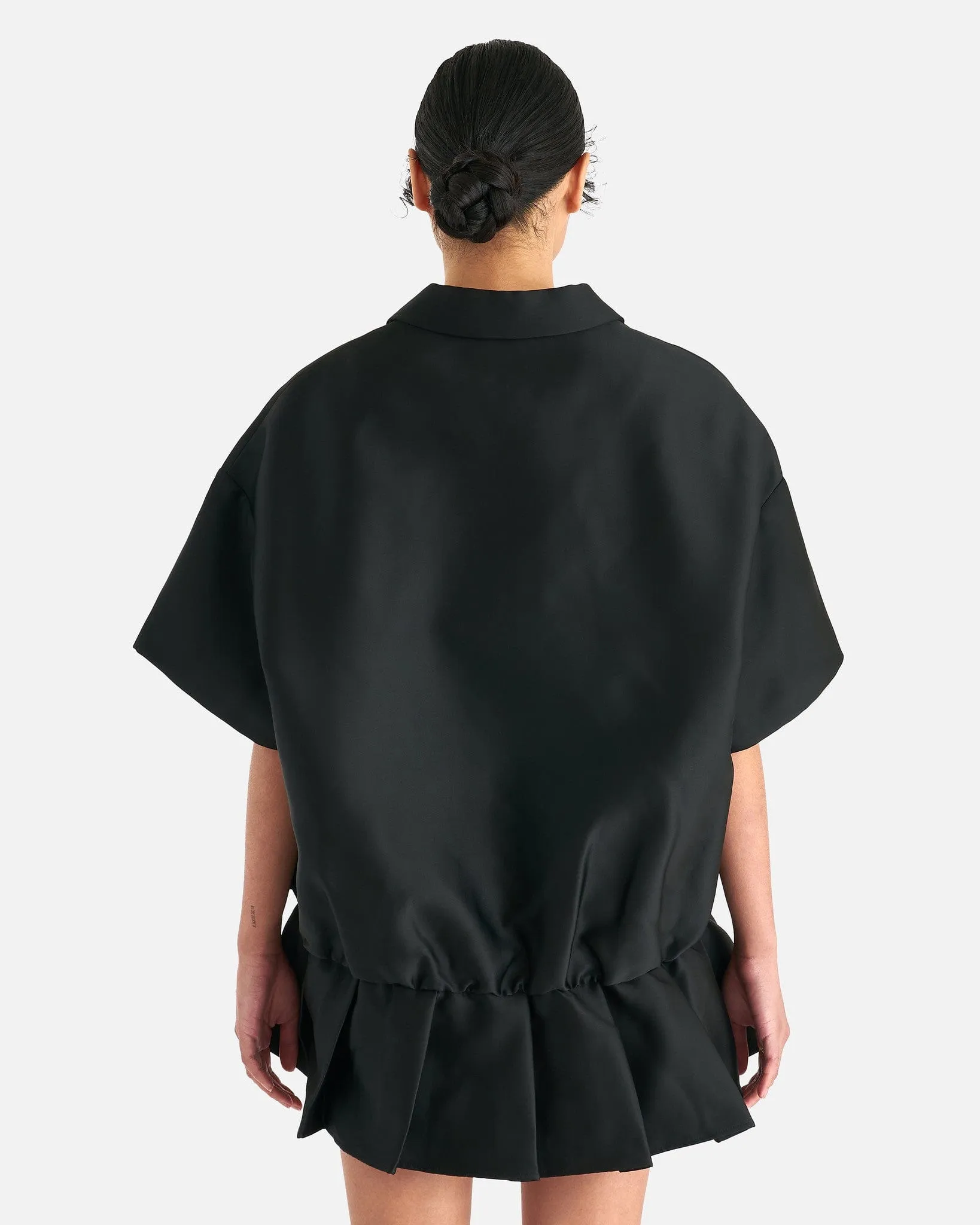 ShuShu/Tong Short Sleeved Hoodie Dress in Black