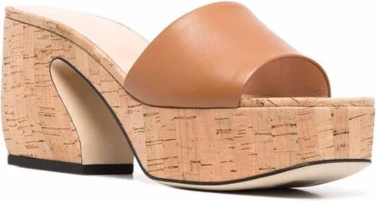 Si Rossi cork platform mules Brown