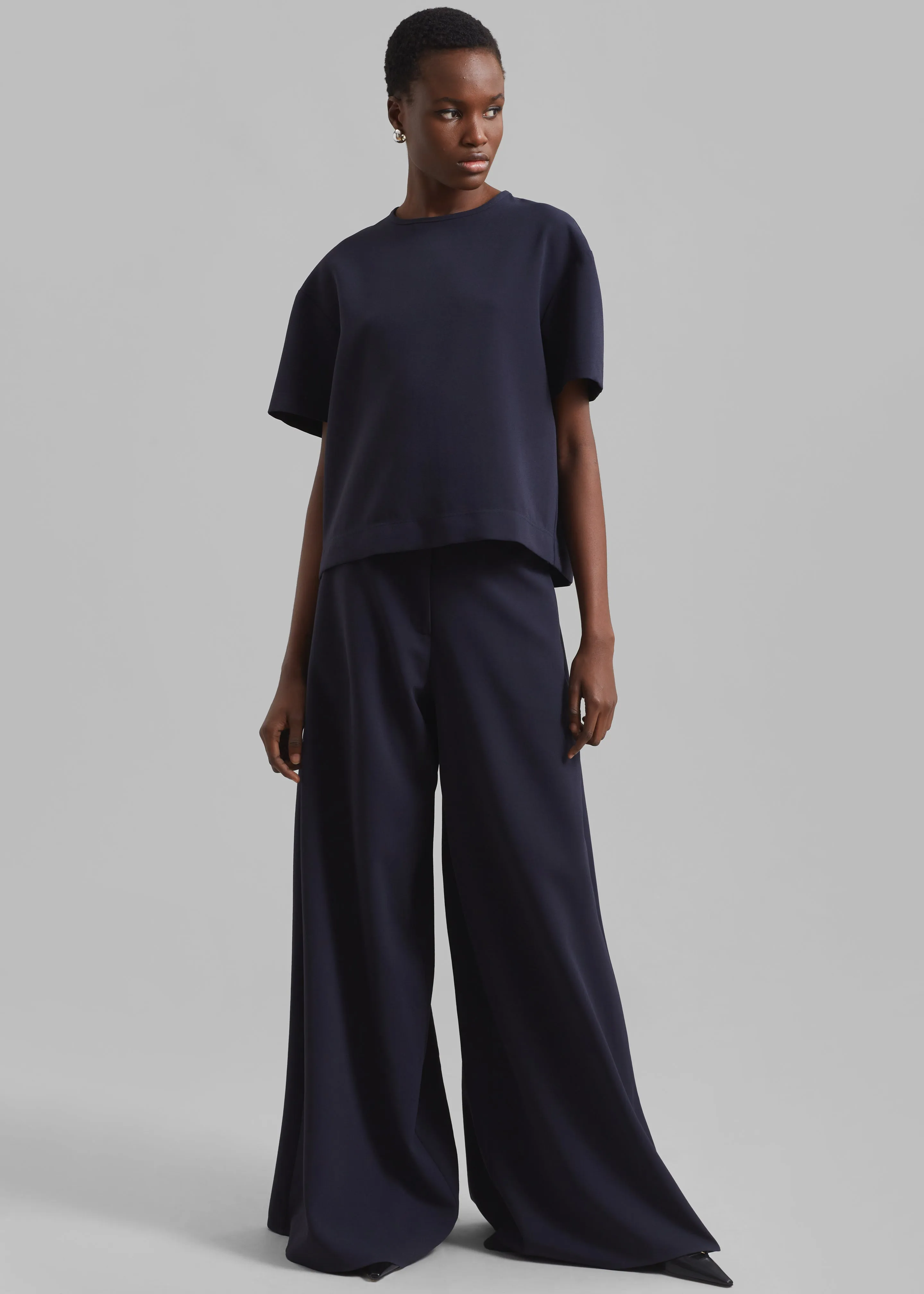 Sierra Wide Leg Trousers - Navy