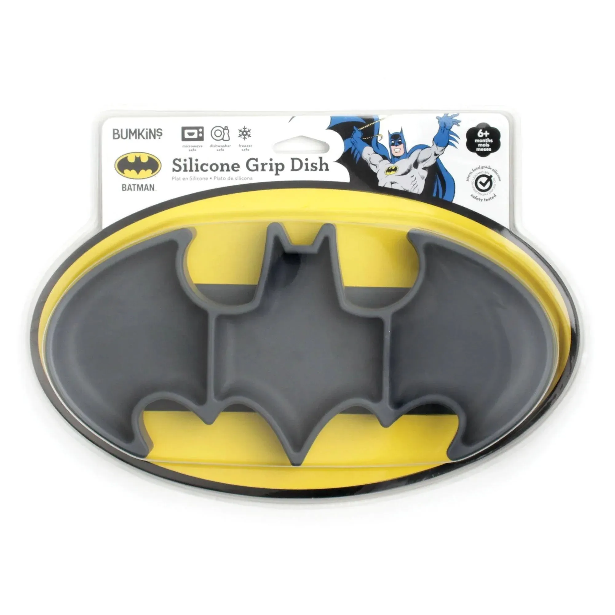 Silicone Grip Dish: Batman Gray