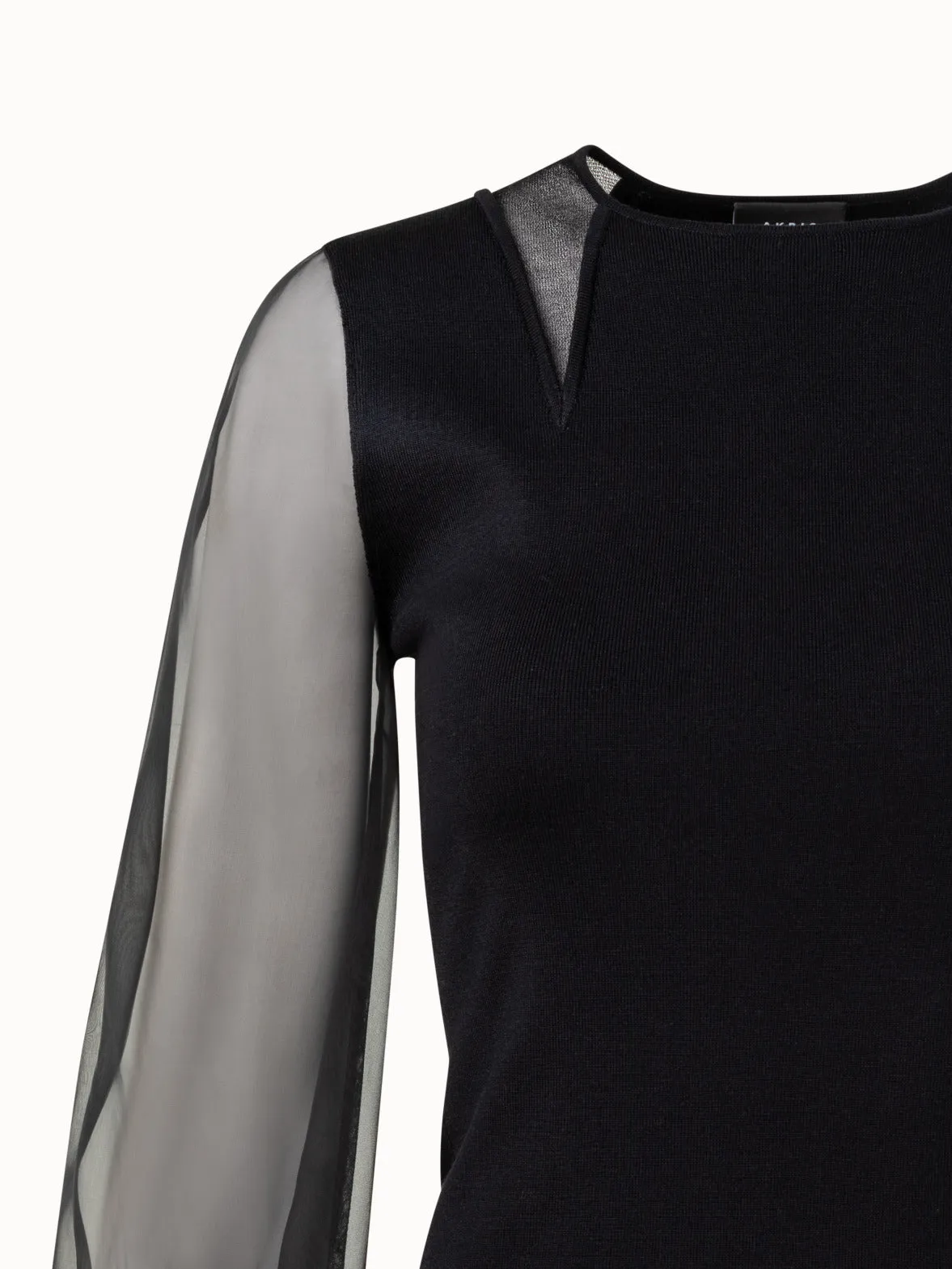 Silk Stretch Knit Pullover
