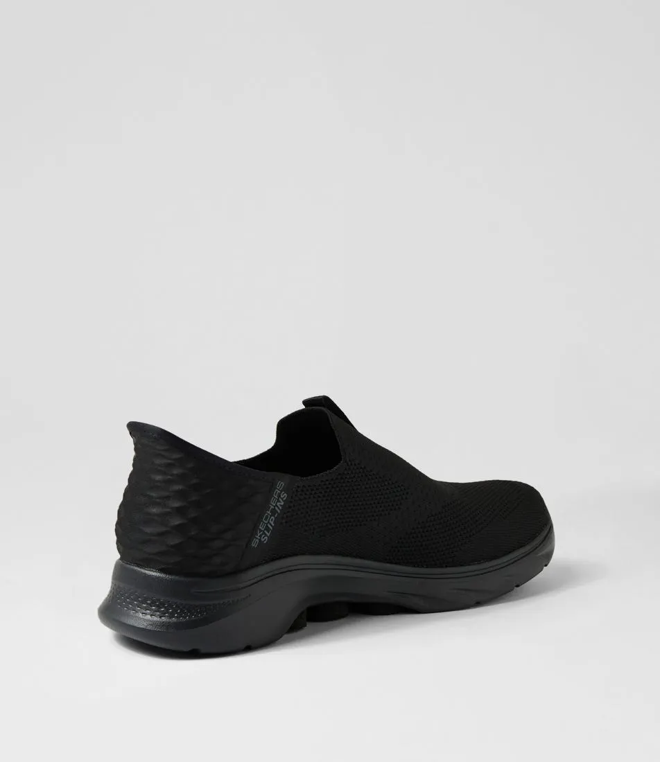 SKECHERS Gowalk 7 Easy On 2 M Black Knit Sneakers